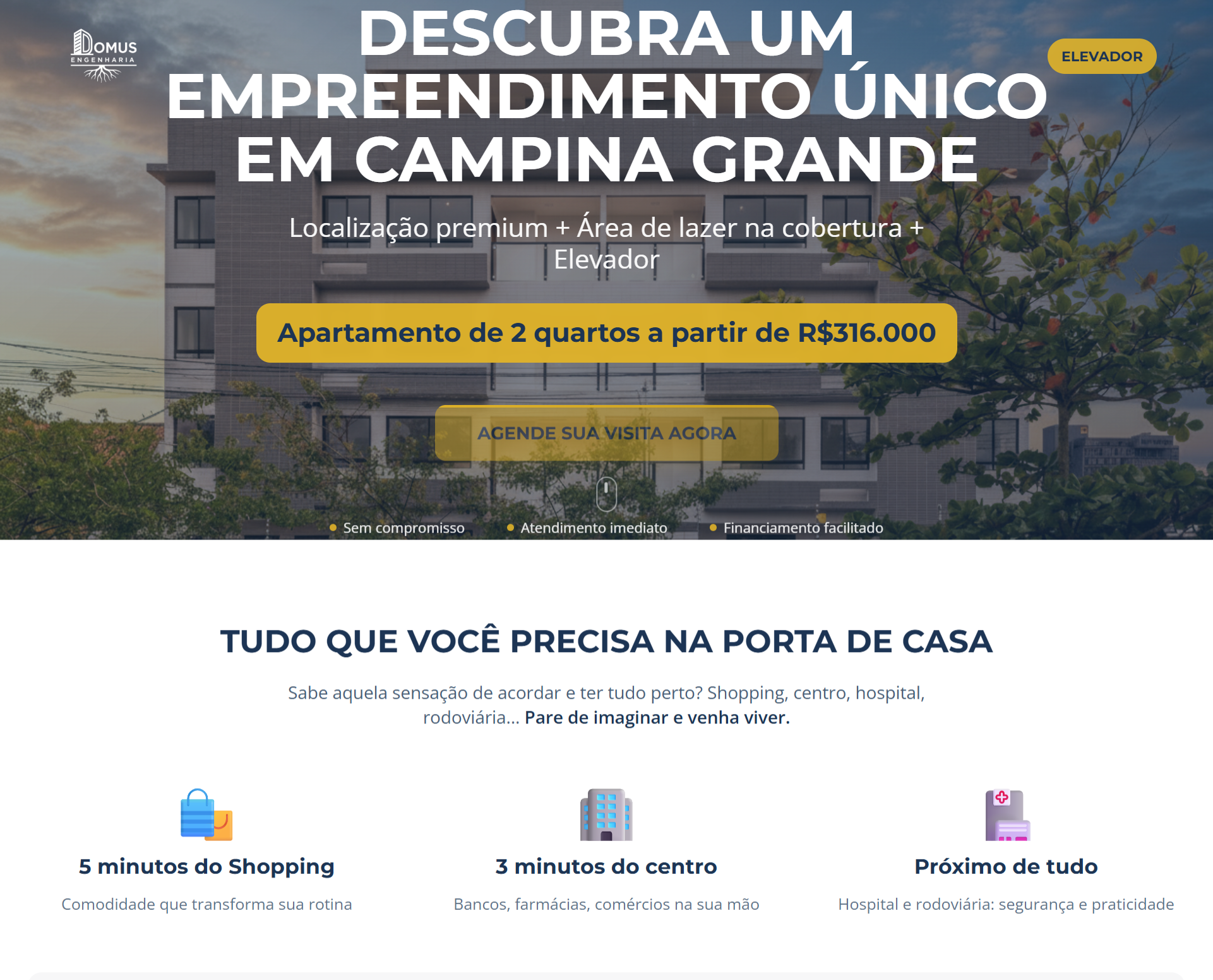 Domus Engenharia - Landing Page Imobiliária